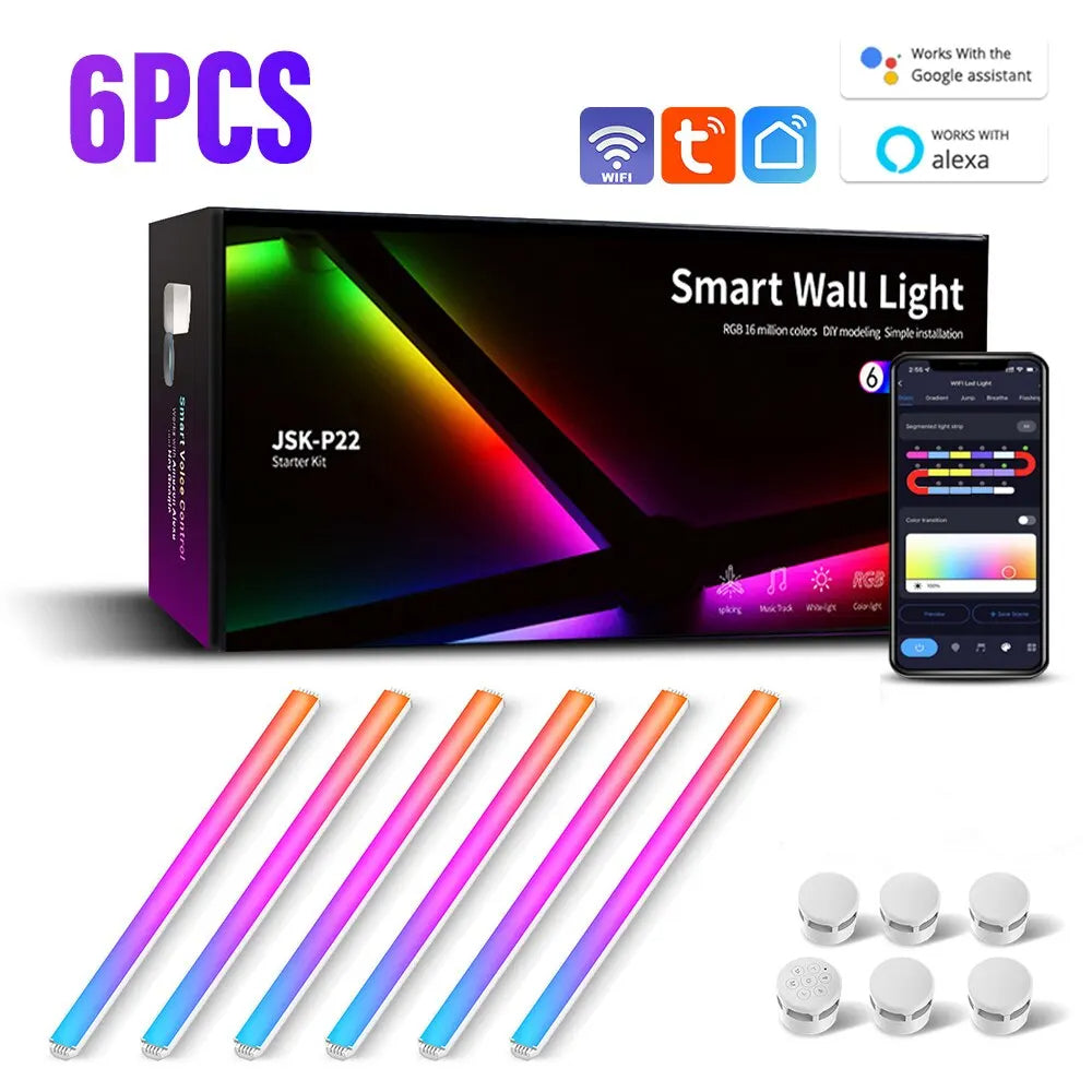 WIFI LED Smart Wall Light Bar Lamp RGBIC